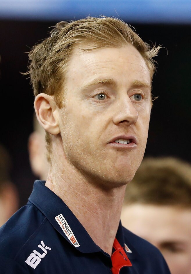 2016 VFL Grand Final - Footscray Bulldogs v Casey Scorpians MELBOURNE, AUSTRALIA - SEPTEMBER 25: Ashley Hansen, Senior Coach of the Bulldogs addresses his players during the VFL Grand Final match between Footscray Bulldogs and Casey Scorpions at Etihad Stadium on September 25, 2016 in Melbourne, Australia. (Photo by Adam Trafford/AFL Media)